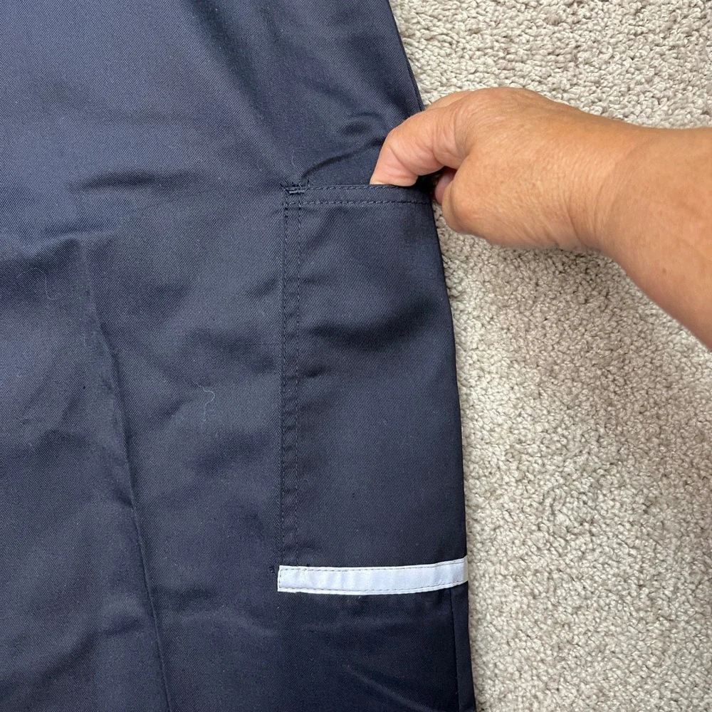 VF Imagewear FedEx Cargo Pants Mens 40R 37U Navy Reflective Workwear Unhemmed